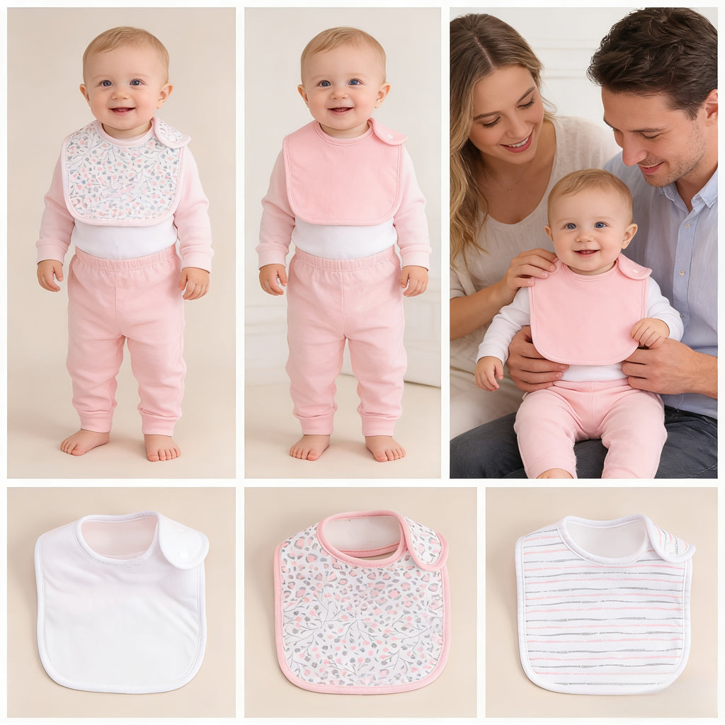 Bavoirs pour bébé, lot de 6 bavoirs à boutons-pression — Monptitlou