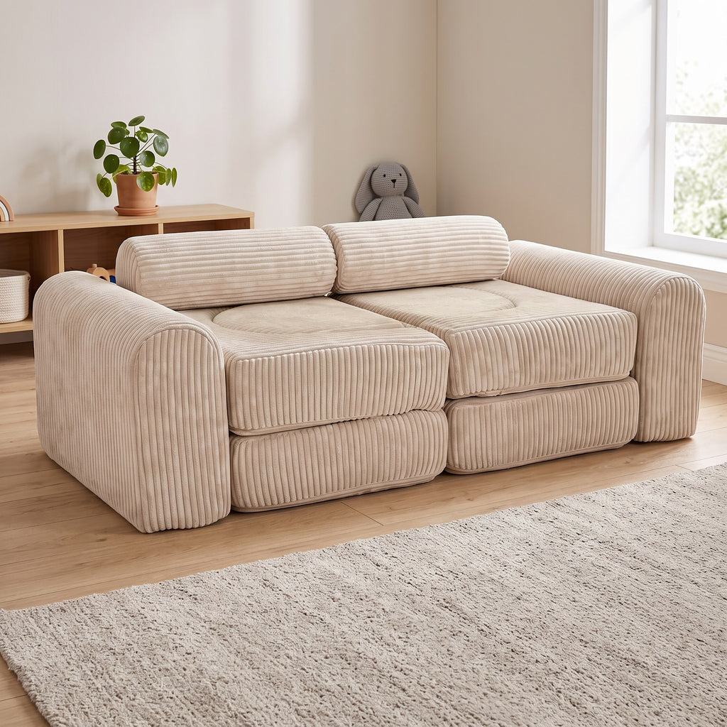 Set canapé de jeu 10 pièces « Cord » beige — Monptitlou