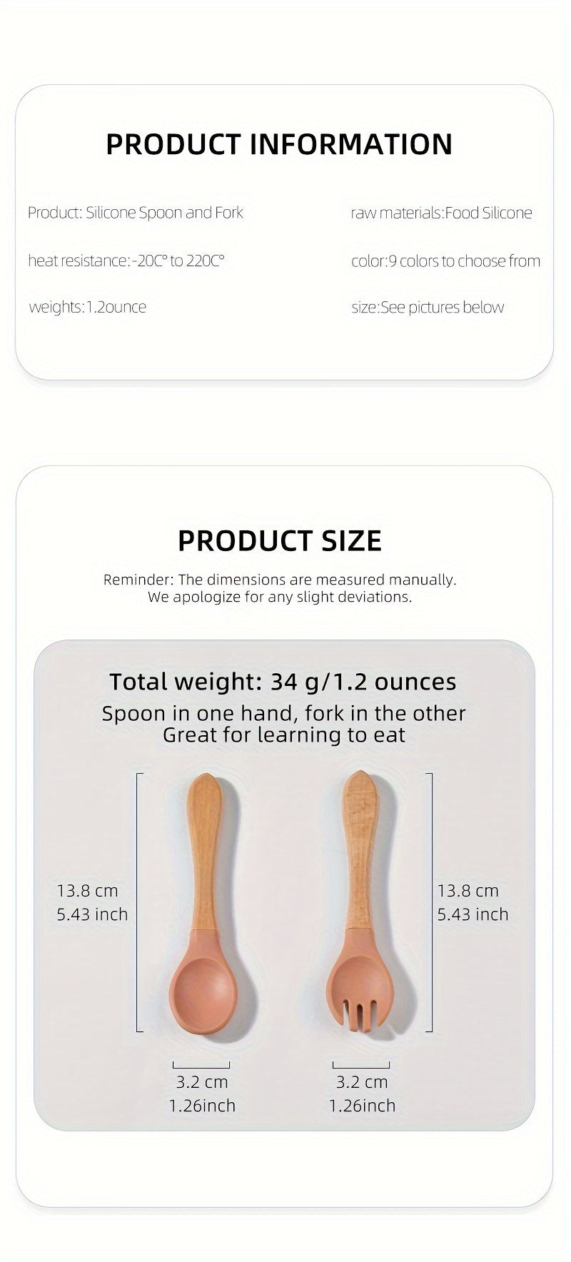Cuillère en silicone alimentaire avec manche en bois — Monptitlou