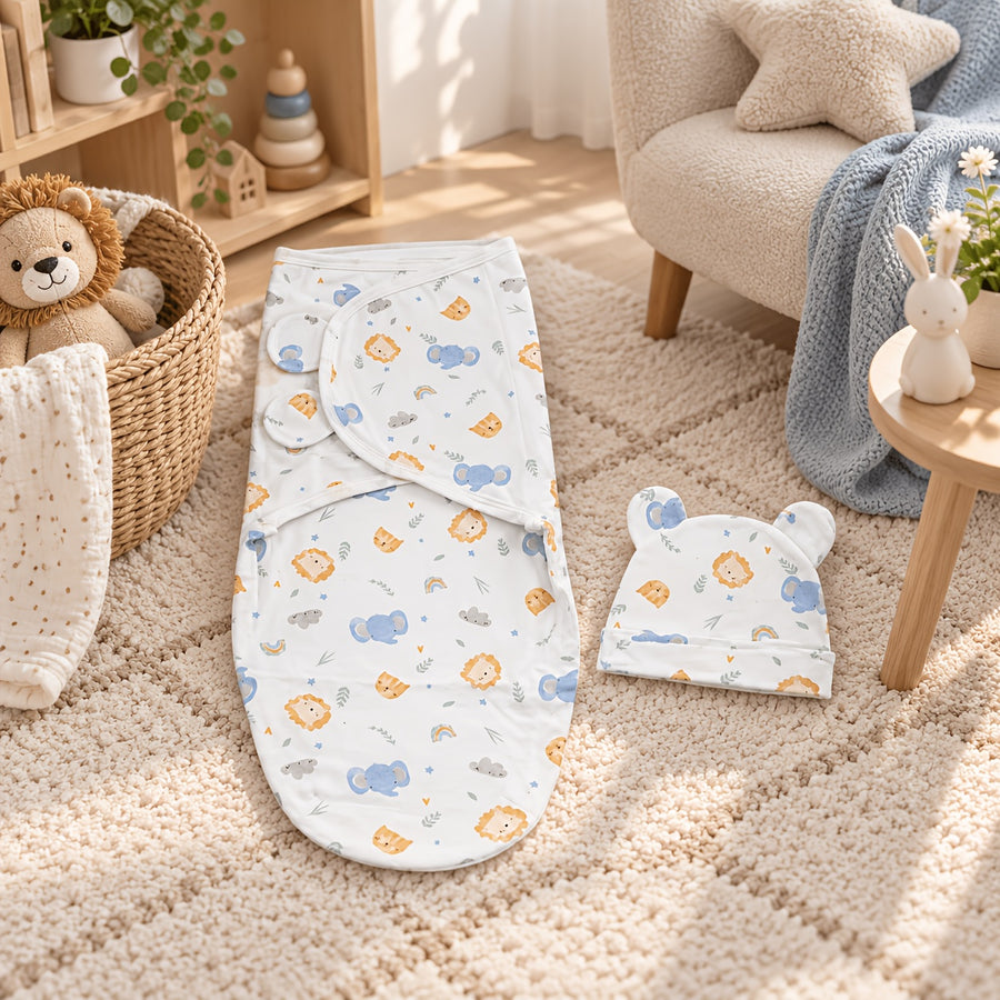 Ensemble de suédois pour nouveau-né avec bonnet à oreilles d'ours — Monptitlou