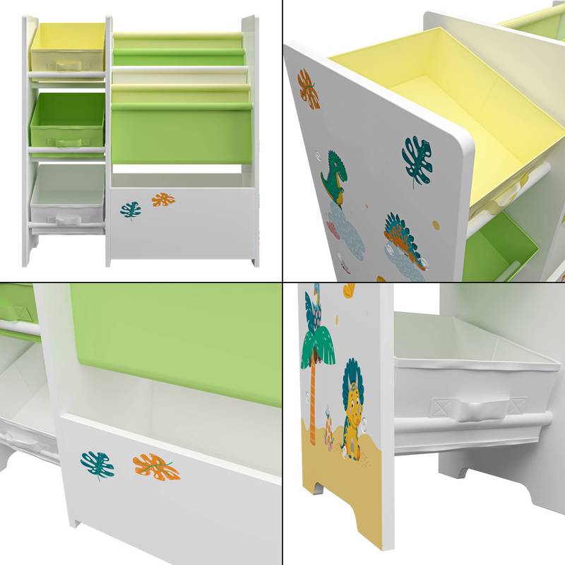 Étagère pour enfants 'Vimianzo avec 5 compartiments et 3 boîtes — Monptitlou