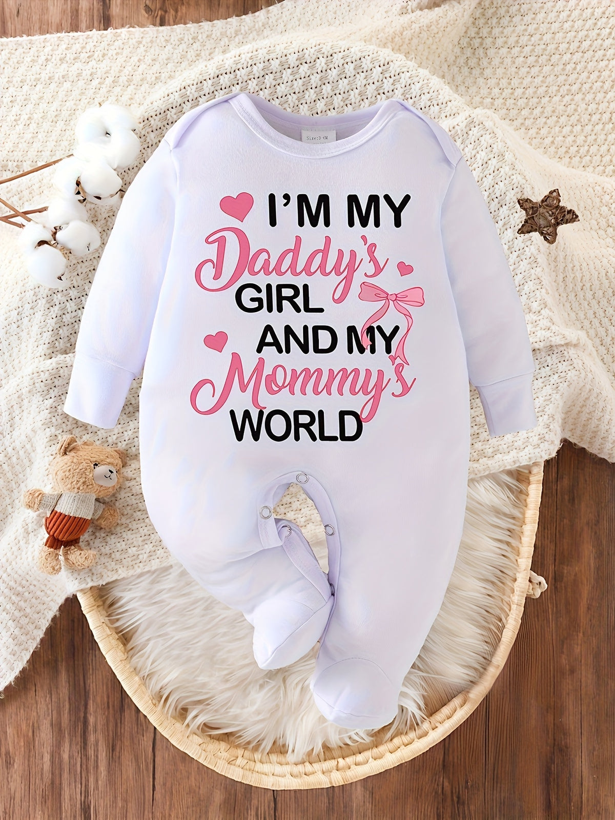 Bodysuit et chaussons pour nouveau-né à imprimé lettre je suis la fille — Monptitlou Image
