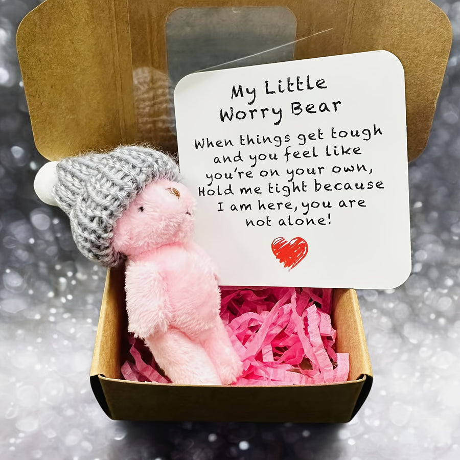 Mini-peluche porte-bonheur avec carte de vœux — Monptitlou