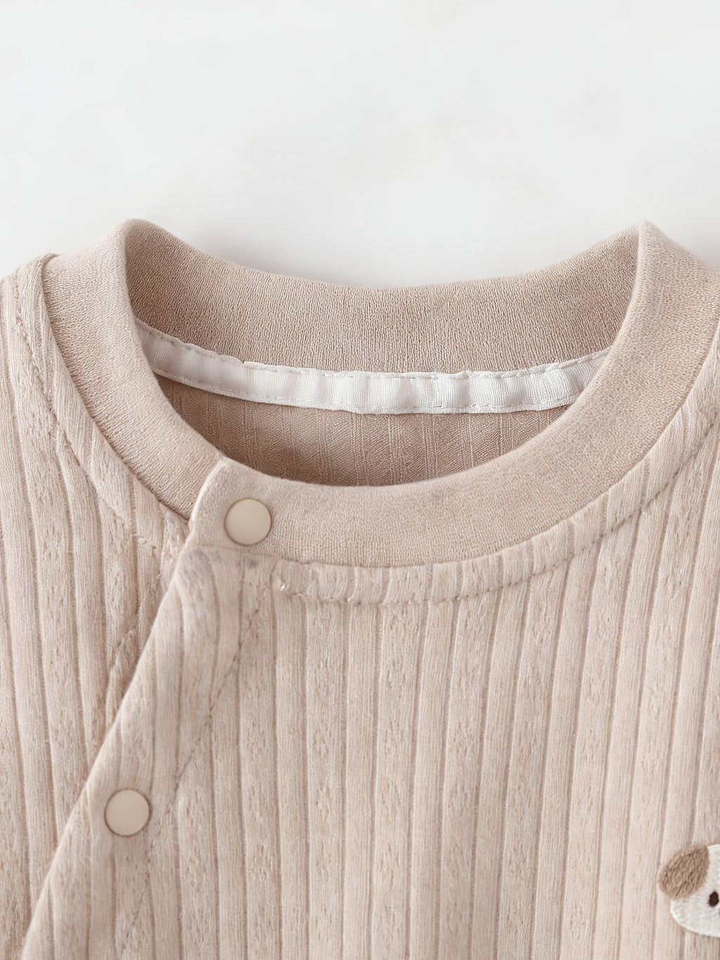 Body manches longues bébé couleur unie boutons-pression 2026 — Monptitlou
