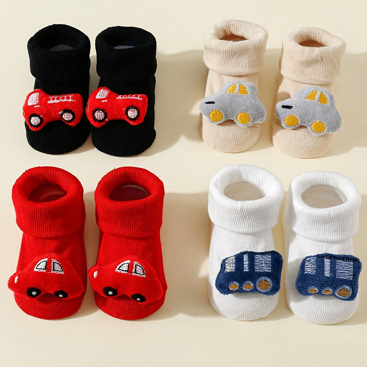 Paires de chaussettes bébé adorables 3D en couleurs polyvalentes noir — Monptitlou Image