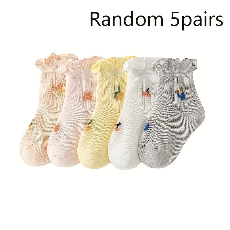 5 paires ou 3 paires de chaussettes princesse en maille fine pour bébé — Monptitlou Image