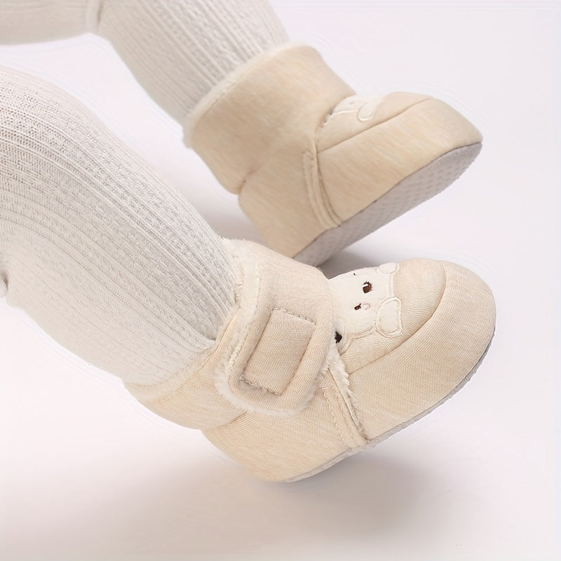 Chaussures et chaussettes d'hiver chaudes pour enfants, chaussures douces antidérapantes pour nouveau-né pour ramper et 
