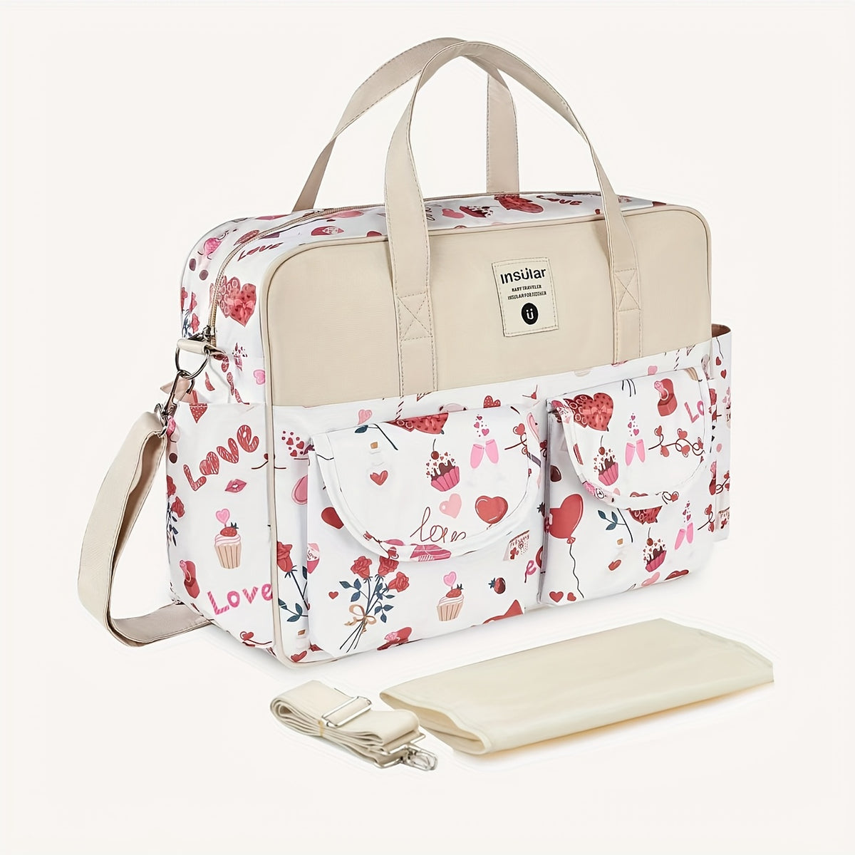 Sac fourre-tout d'épaule multifonctionnel à motif floral pour futures — Monptitlou Image
