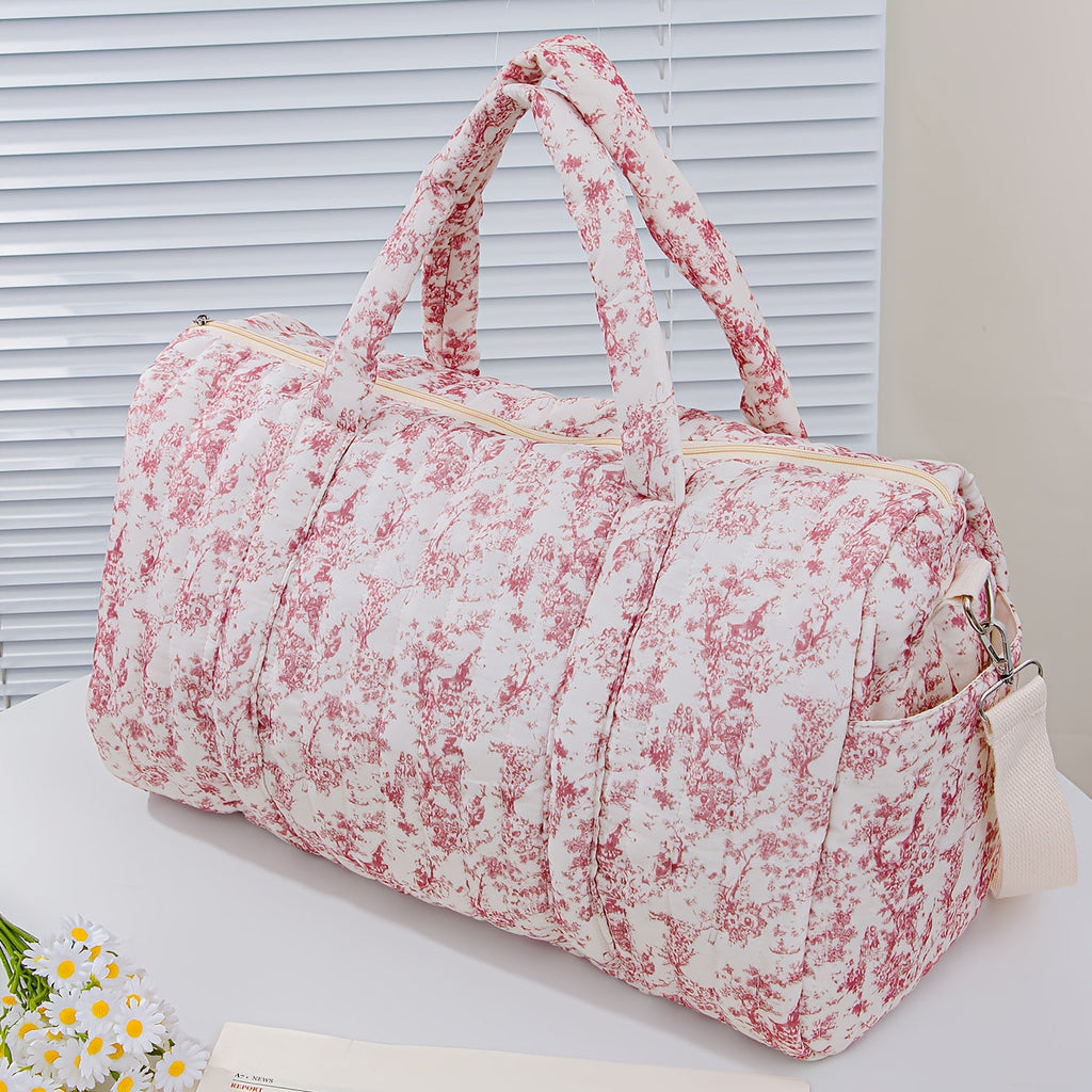 Sac fourre-tout grand modèle à motifs floraux, matelassé — Monptitlou