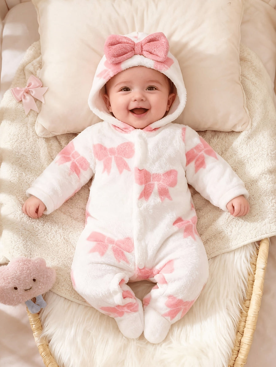 [Douce et adaptée bébé] Combinaison bébé nouveau-né à capuche et pieds — Monptitlou
