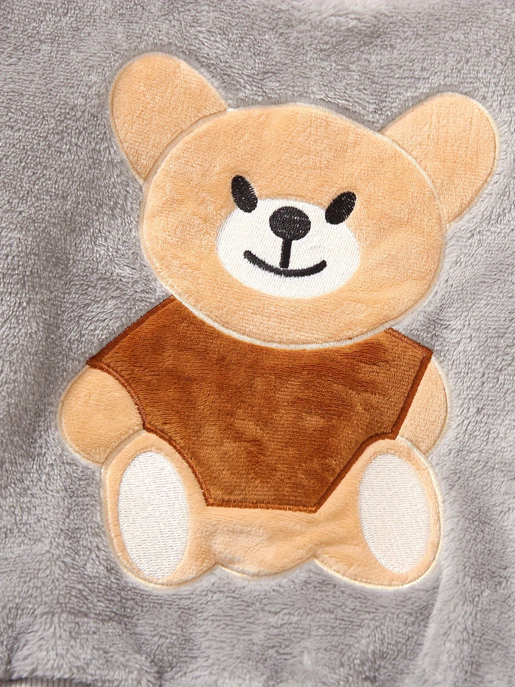 Costume Automnal et Hivernal en Peluche à Manches Longues avec Broderie — Monptitlou