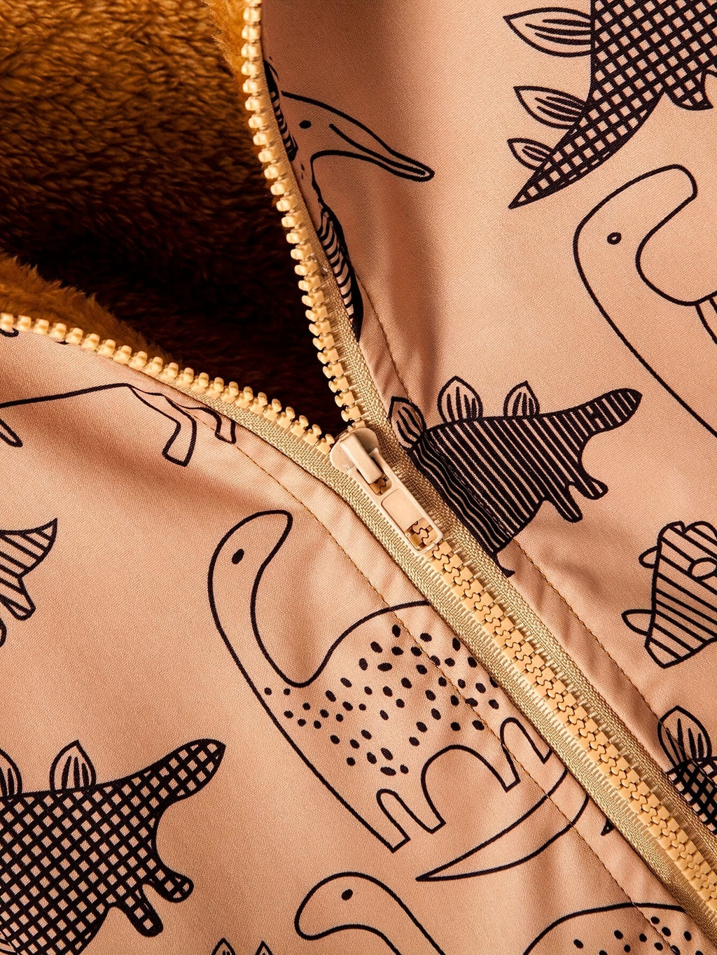 [Vêtements automne hiver] Veste à capuche en polaire teddy imprimée — Monptitlou