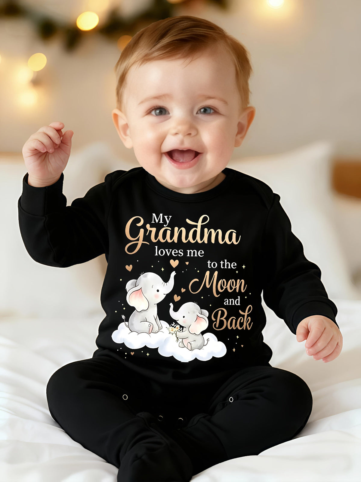 Ma Grand-mère M'aime Plus Que La Lune Et Retour Nouveau Motif de Lettre — Monptitlou Image