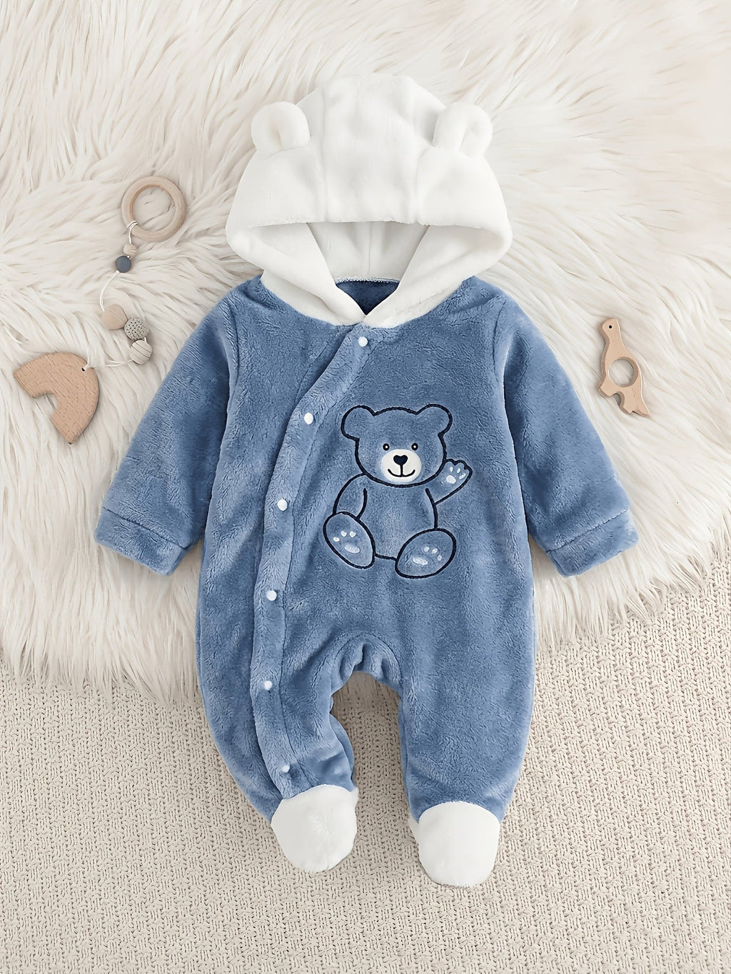 Mignonne nouvelle combinaison pieds et capuche d'automne/hiver pour — Monptitlou