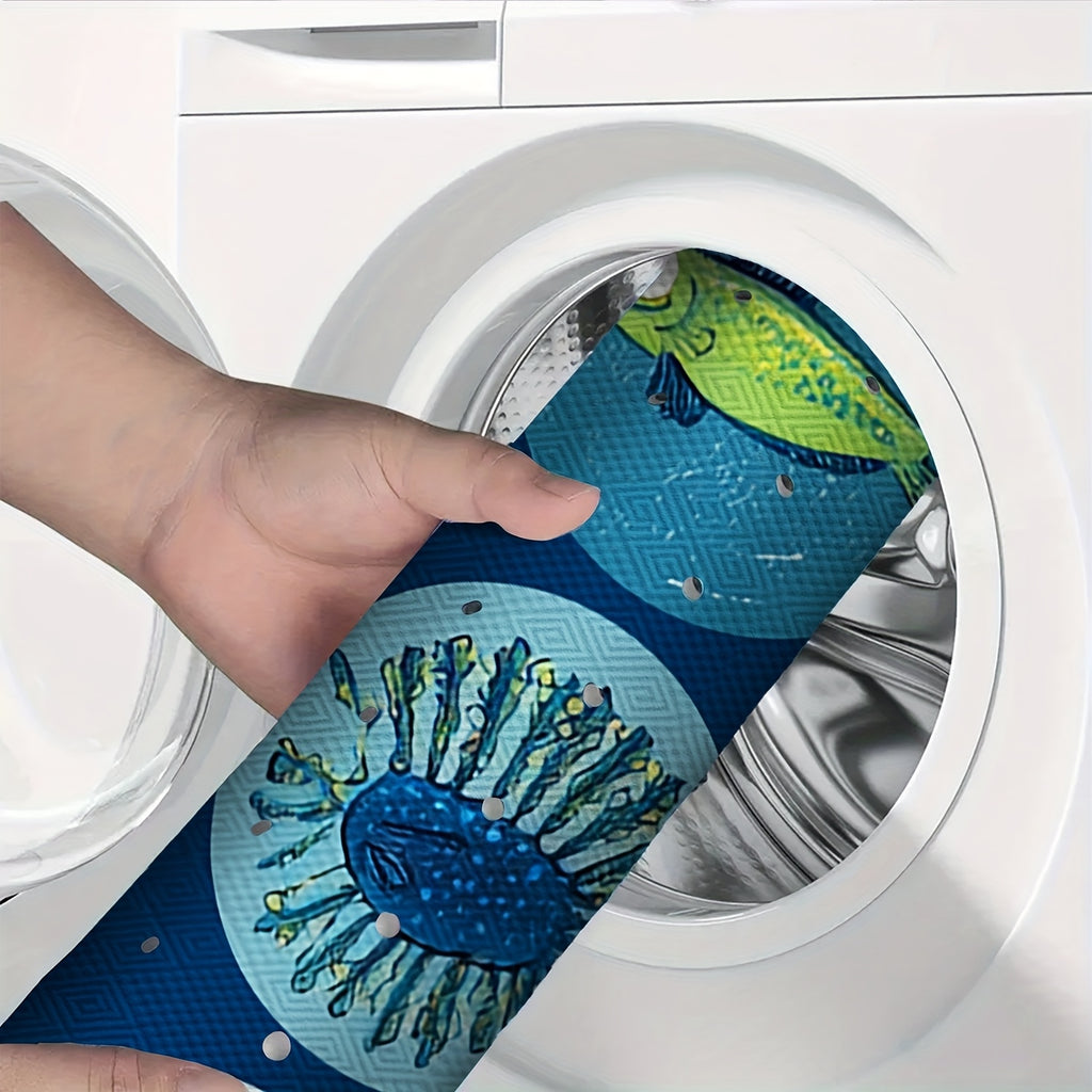 1 tapis de bain motif vie marine, idéal pour la salle de bain — Monptitlou
