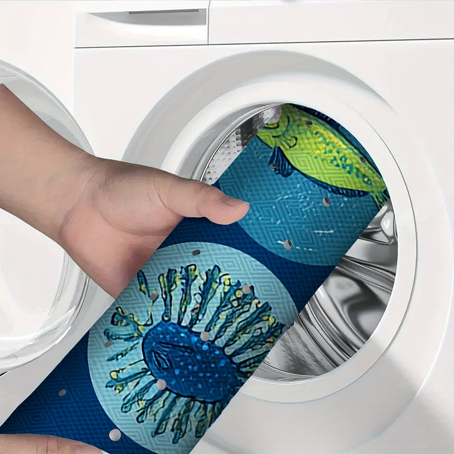 1 tapis de bain motif vie marine, idéal pour la salle de bain — Monptitlou