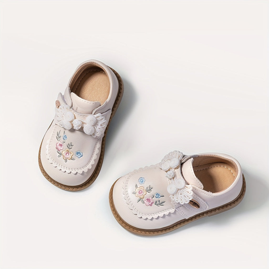 Chaussures de marche d'automne et d'hiver pour filles, brodées de fleurs, adaptées aux bébés de 1 à 3 ans, 1 paire de ch