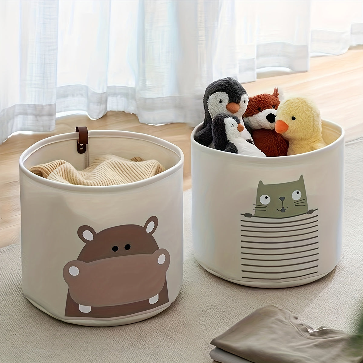 Panier de rangement pour couches avec motif d'animaux mignons — Monptitlou Image