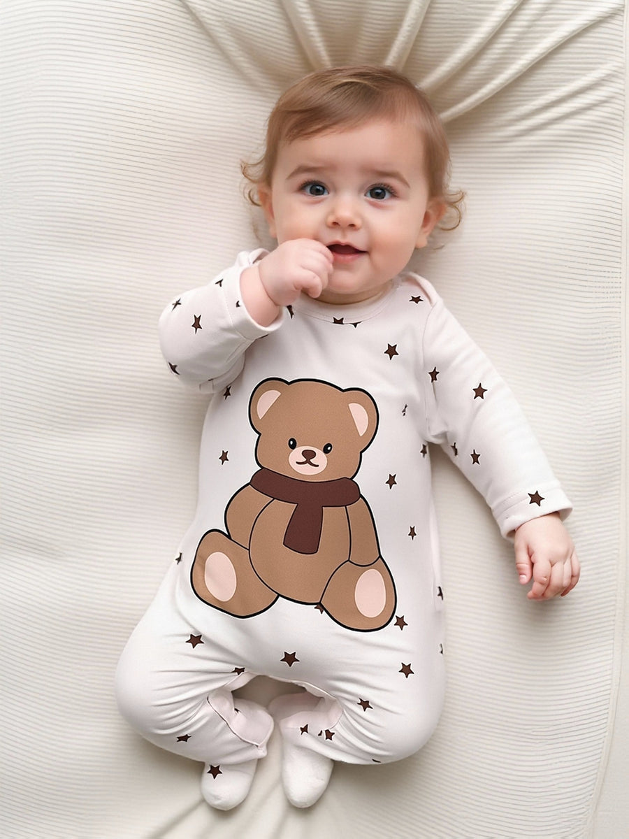Gigoteuses pour bébé, à motif ours aléatoire et écharpe cartoon — Monptitlou