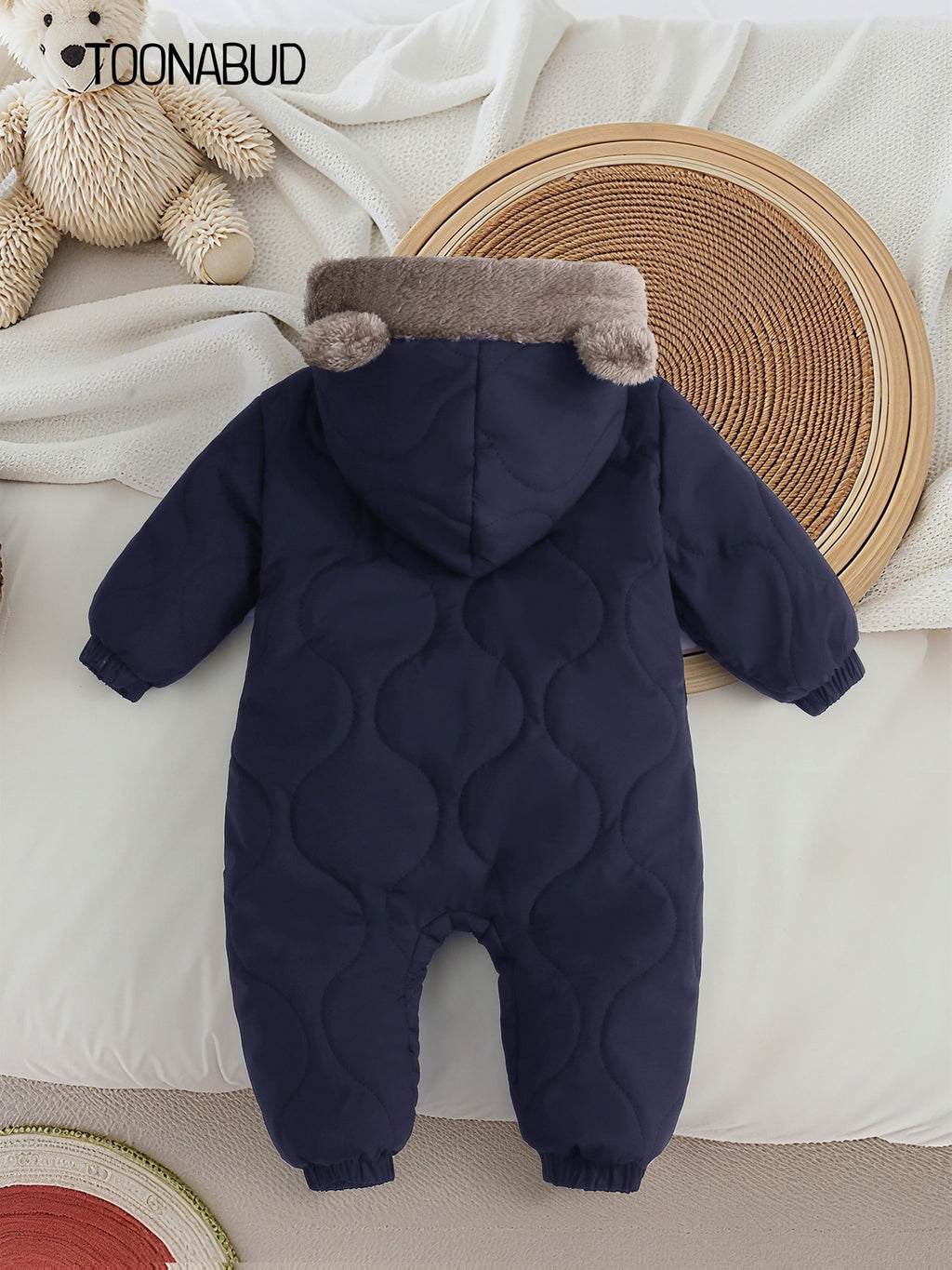 Combinaison d'hiver épaisse en polaire pour l'automne et l'hiver, résistante au froid, chaude, avec design oreilles mign