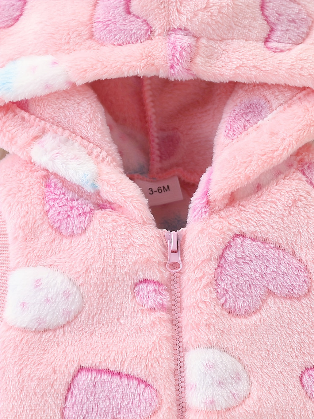 Gilet à capuche en peluche mignon à motifs cœur et fraise pour bébé — Monptitlou
