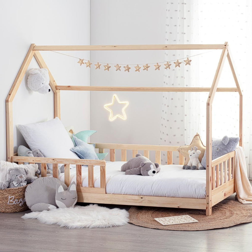Lit cabane en bois pour enfant, 80 x 160 cm — Monptitlou