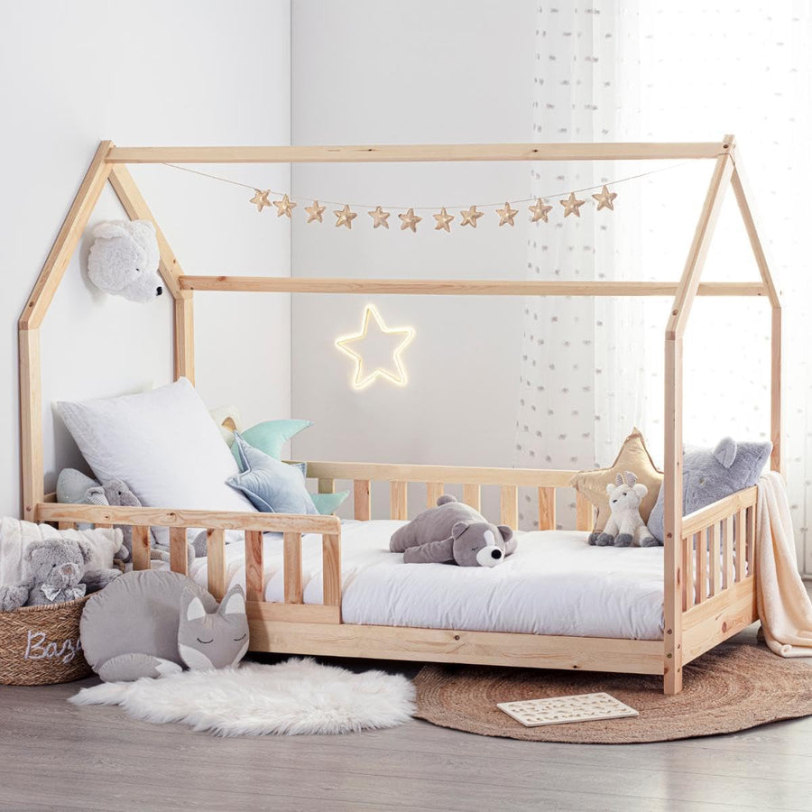 Lit cabane Enfant - Bois 80x160cm — Monptitlou