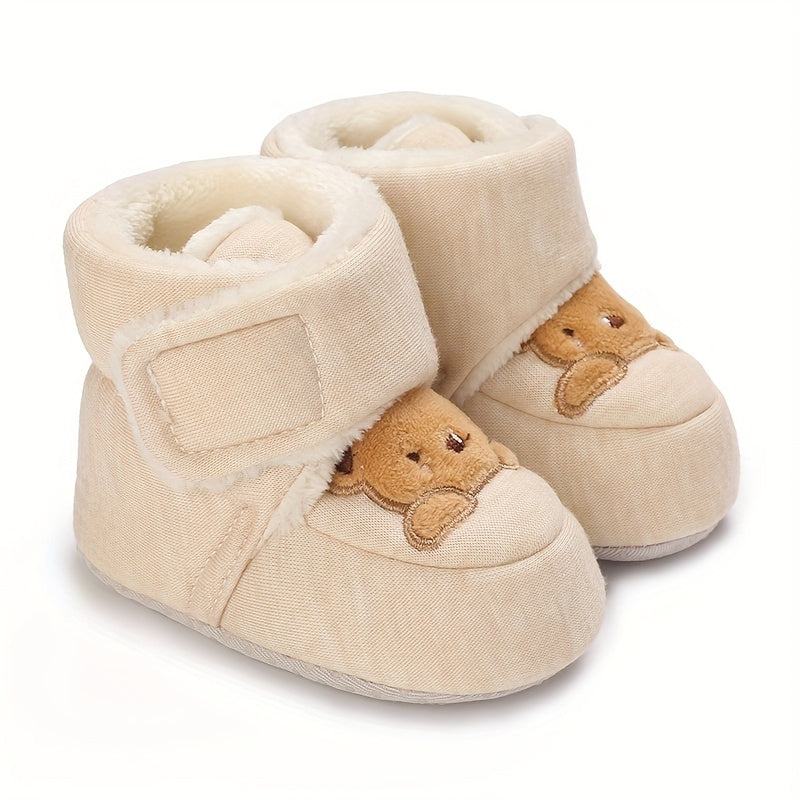 Chaussures et chaussettes d'hiver chaudes pour enfants, chaussures douces antidérapantes pour nouveau-né pour ramper et 