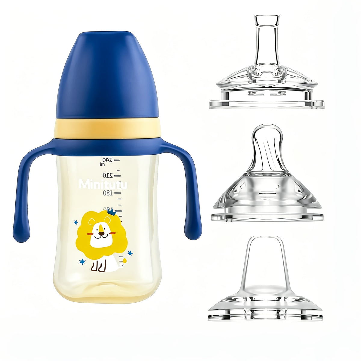/set Biberon 300ml avec Poignée, Bec -fuite, Bec Canard — Monptitlou Image