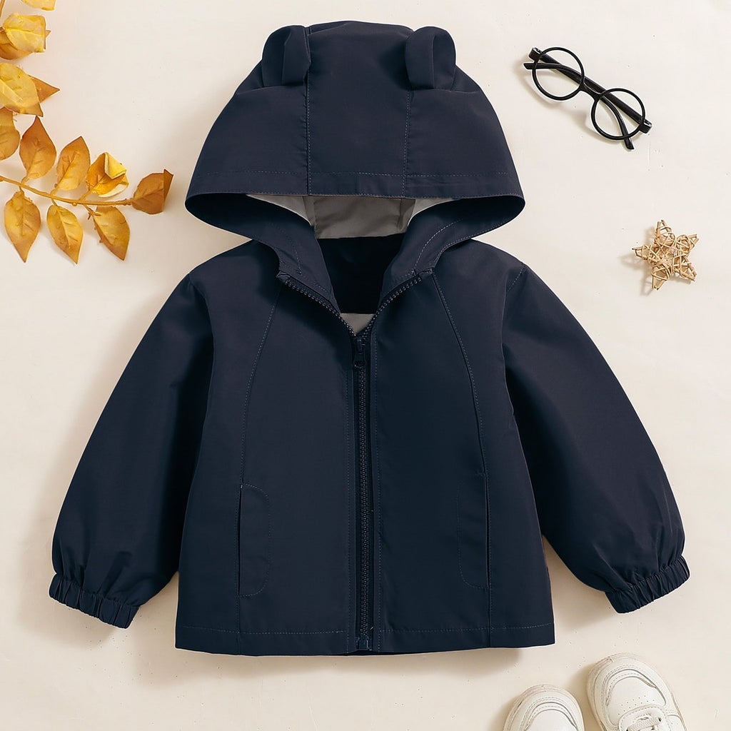 [Manteau trench garçon] Manteau trench à capuche style petites — Monptitlou