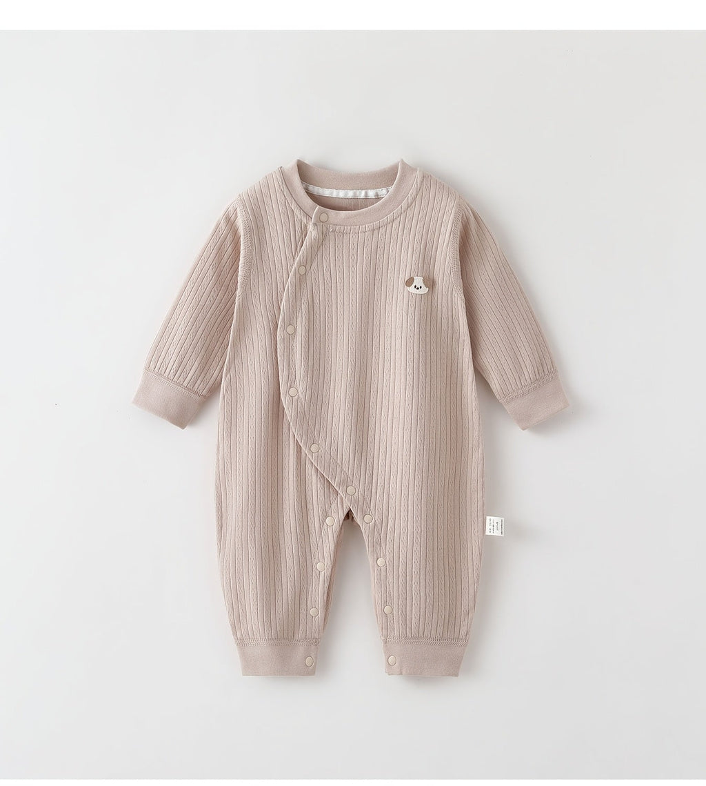 Body manches longues bébé couleur unie boutons-pression 2026 — Monptitlou