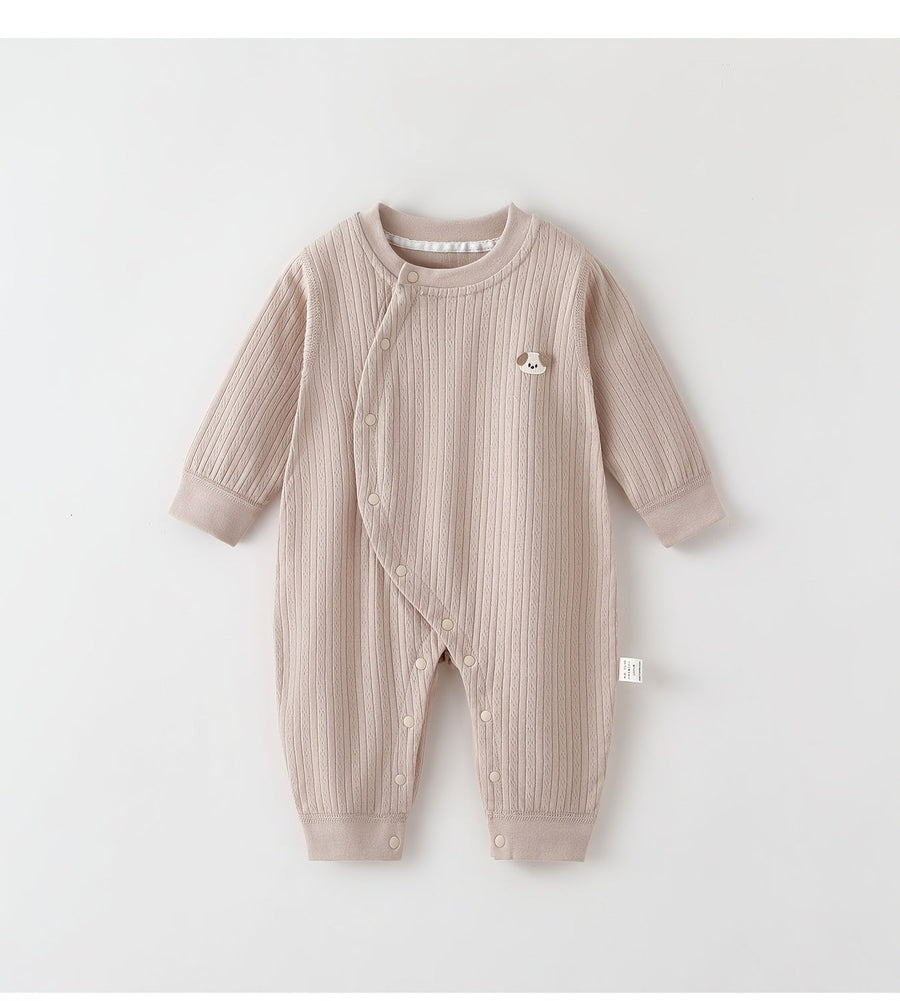 Body manches longues bébé couleur unie boutons-pression 2026 — Monptitlou