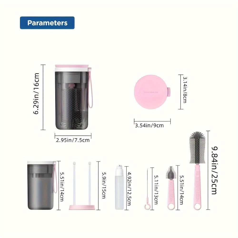 Ensemble de brosses à biberons portables en silicone, brosse apaisante — Monptitlou
