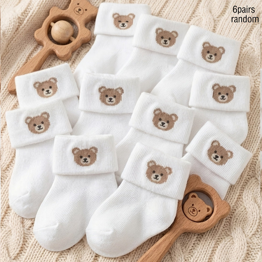 Paires de chaussettes pour bébé, motif ours blanc pur — Monptitlou