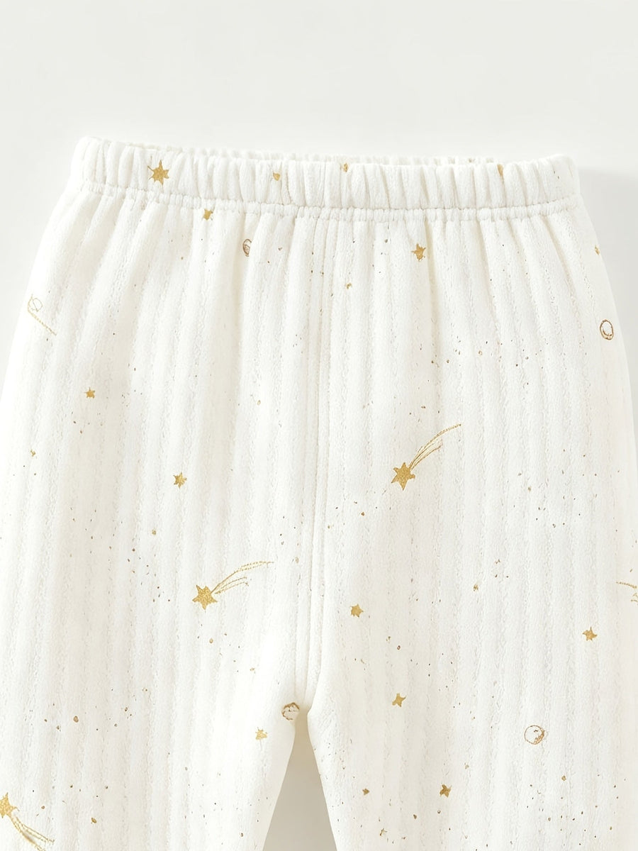 Ensemble 2 pièces d'hiver chaud pour nouveau-nés (garçons et filles) avec manches longues et pantalon long - Col ouvert 