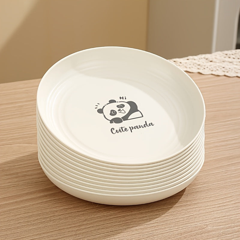 Assiette à diner ronde et crémeuse en plastique, 19.81 cm — Monptitlou