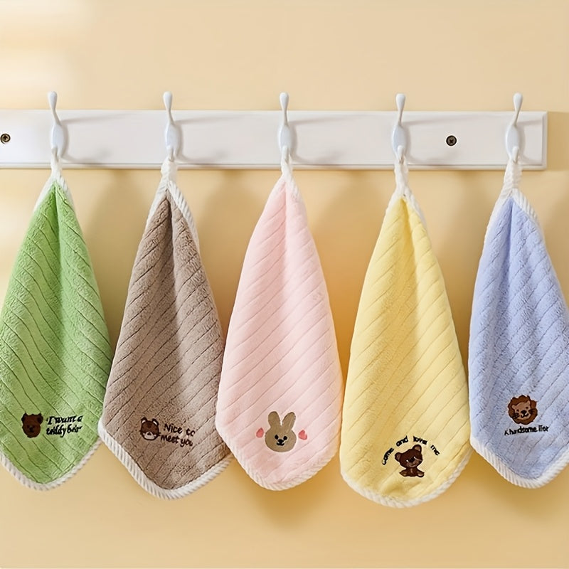 Serviettes pour enfants, serviettes carrées corail, bavoirs — Monptitlou