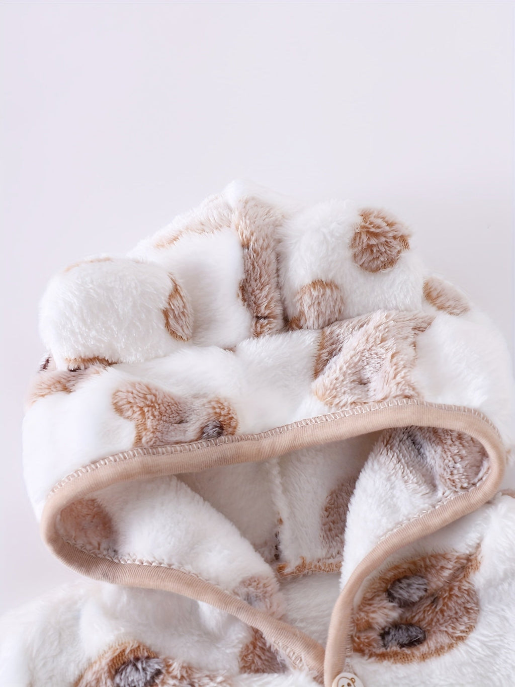 [Vêtements Noël bébé] Tenue Sherpa Ours Mignon pour Bébé Garçon, Ensemble 2 pièces Hiver Chaud en Polaire avec Capuche e