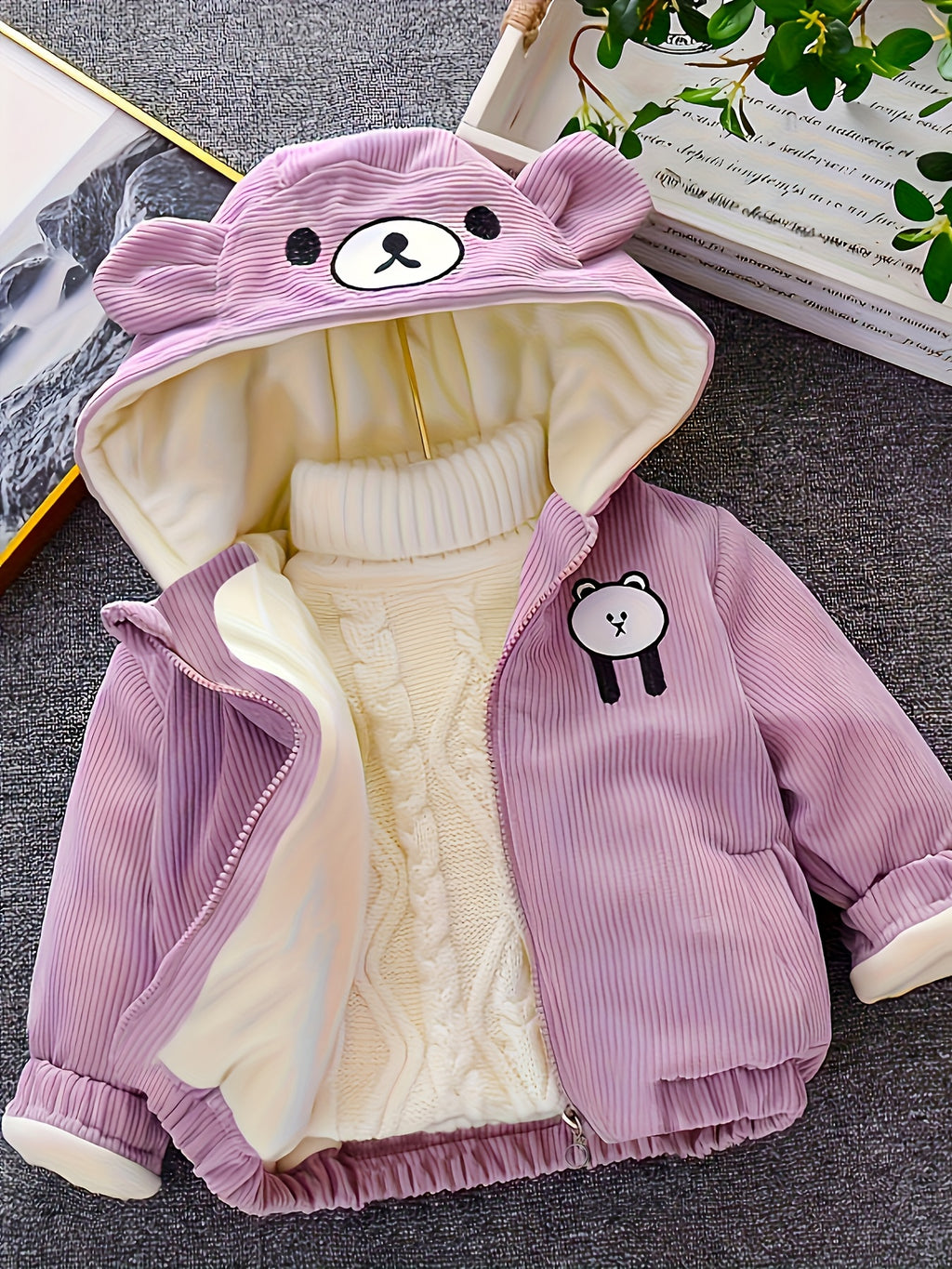 Veste à capuche pour enfants avec ours cartoon — Monptitlou