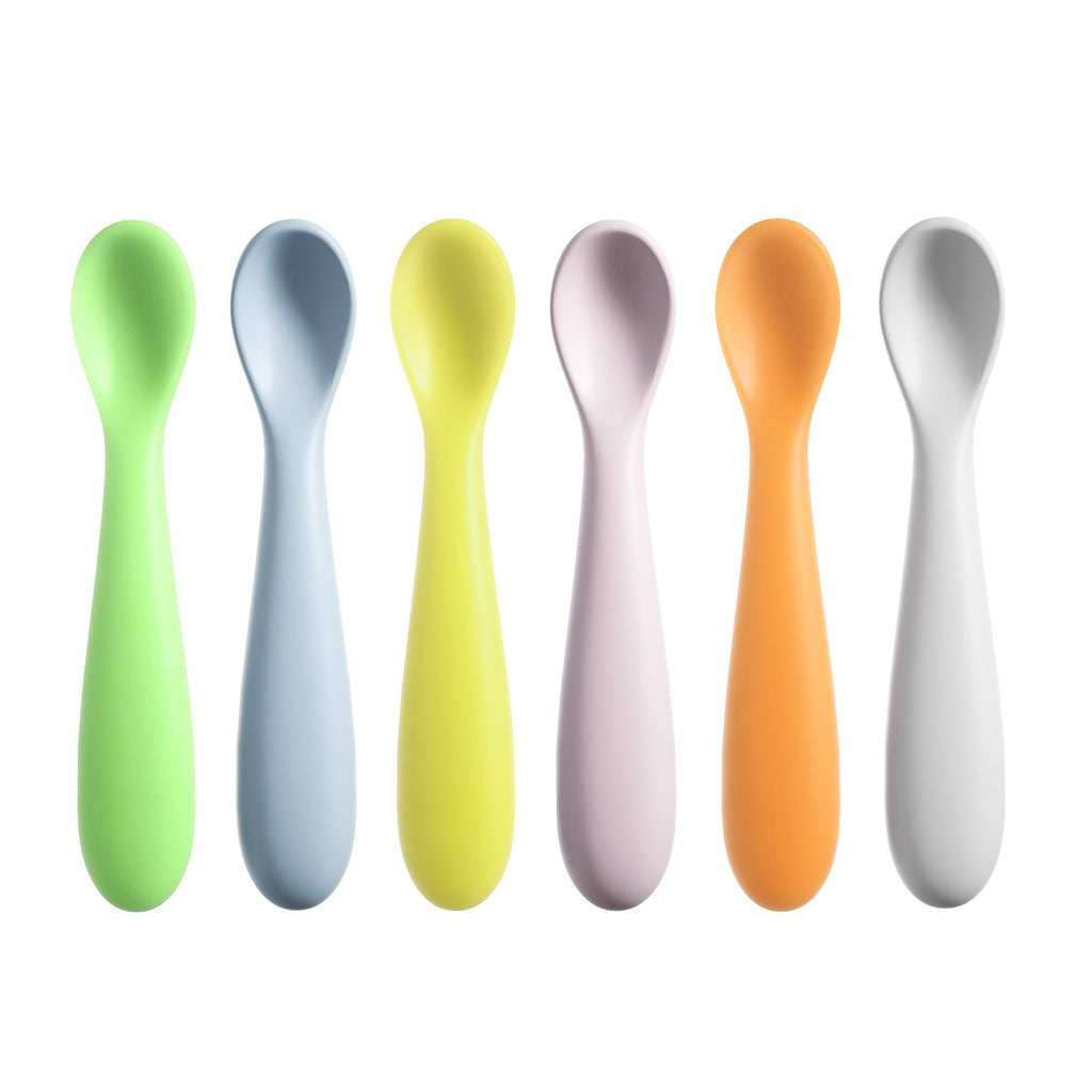 /6 cuillères en silicone pour l'alimentation autonome et le sevrage LED — Monptitlou