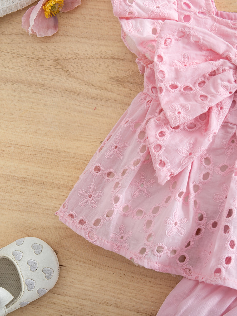 Ensemble été fille : haut décontracté et mignon avec nœud, photo 13