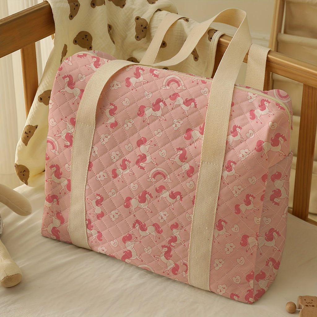 Un grand sac de voyage de grande capacité avec un motif de poney — Monptitlou