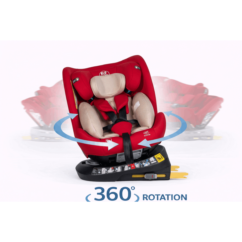 Siège Auto Saphir DELUXE BUF BOOF iSIZE Rouge avec Isofix — Monptitlou