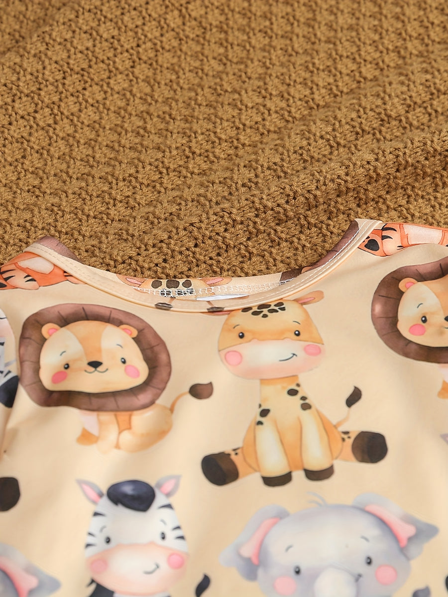 Ensembles de 6 pièces pour filles à imprimé animalier et dessin animé — Monptitlou