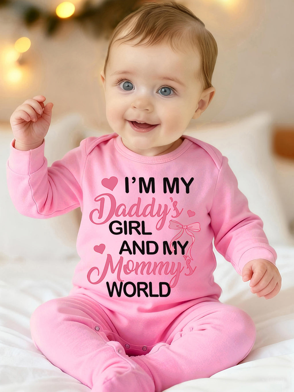 Bodysuit et chaussons pour nouveau-né à imprimé lettre je suis la fille — Monptitlou