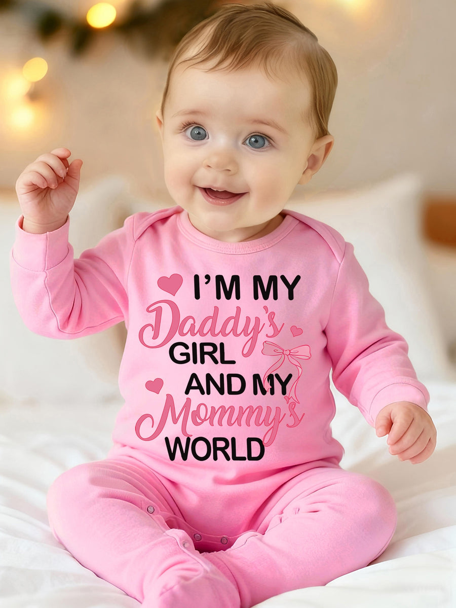 Bodysuit et chaussons pour nouveau-né à imprimé lettre je suis la fille — Monptitlou