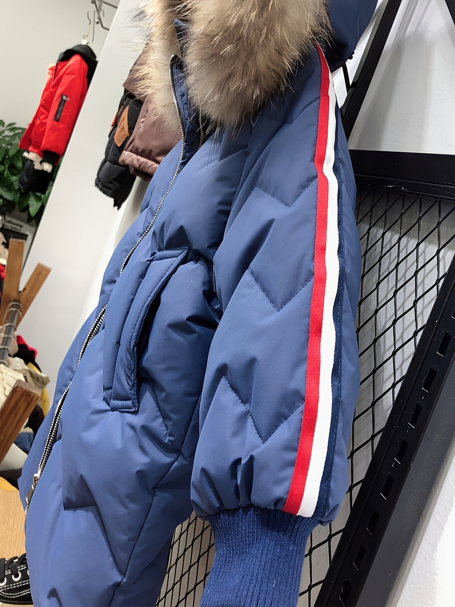 Vêtement d'extérieur d'hiver mi-long rembourré pour garçon