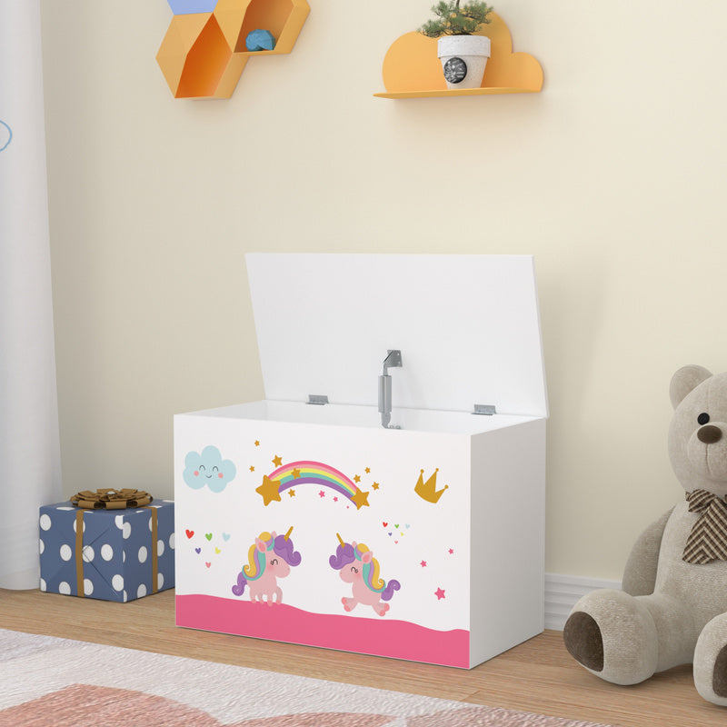 Boîte à Jouets Oleiros avec Couvercle Rabattable, 40 x 60 x 30 cm — Monptitlou