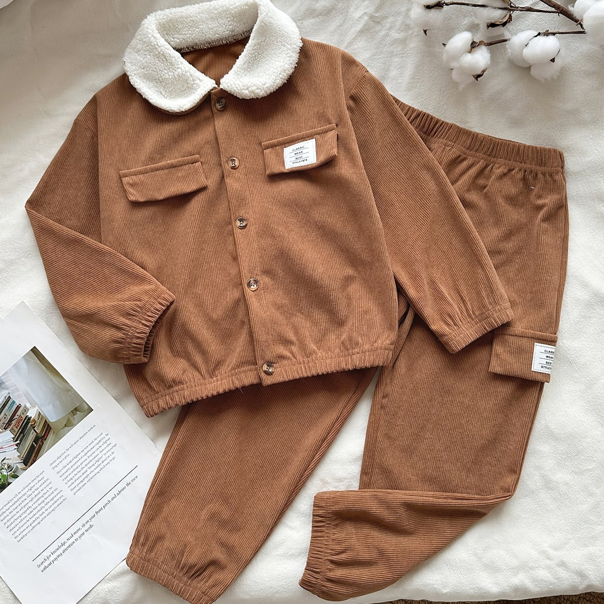 Ensemble 2 pièces pour garçons : Costume en velours côtelé — Monptitlou Image