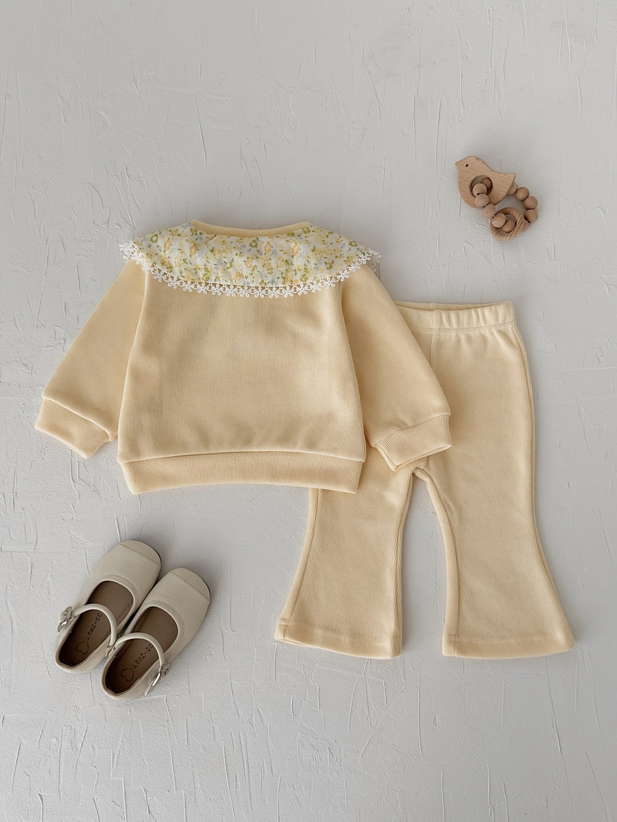 Ensemble 2 pièces pour fille printemps/automne à imprimé floral avec — Monptitlou